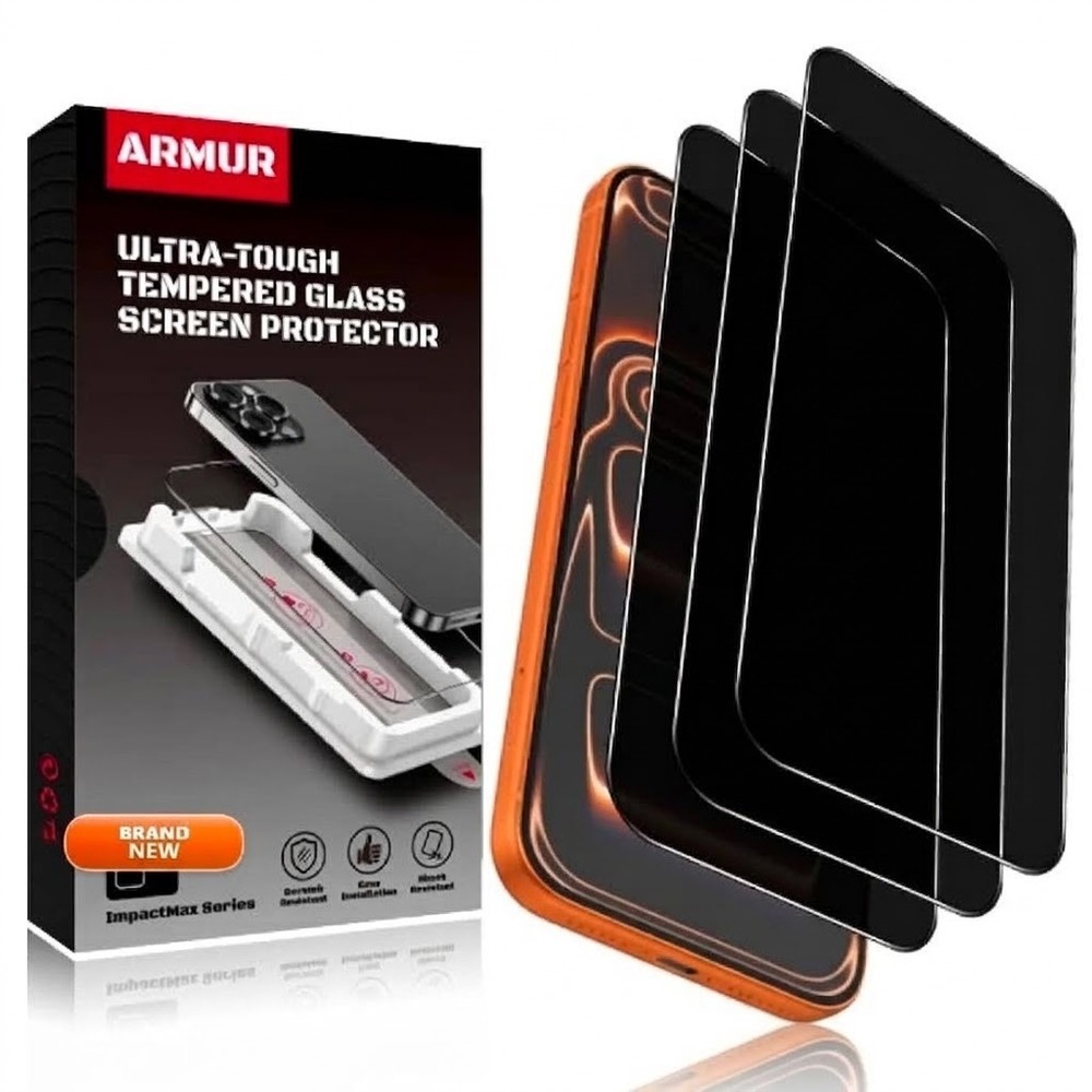 Armur Impactmax Privacy Tempered Glass Screen Protector 3-pk Iphone 15 Pro Max